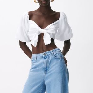 Zara Tied Linen Top